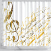 Golden Music Notes Shower Curtain - Painteye